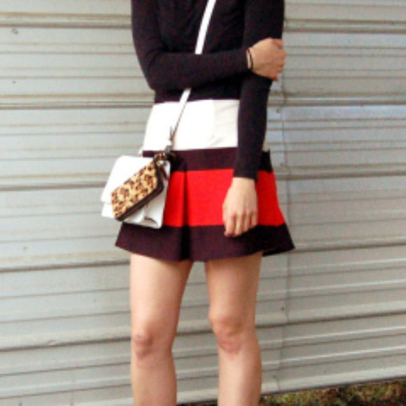 ASOS Dresses & Skirts - Asos, Colorblock Miniskirt, Orange and Black, 14